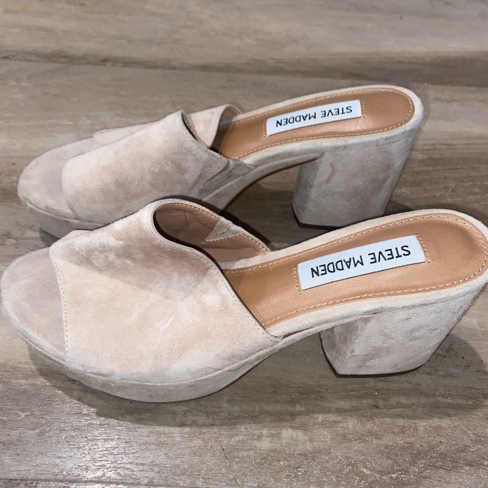 Steve Madden Suede Open Toe Mules